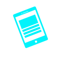 An image of a mobile device at an angle with placeholder content on the screen